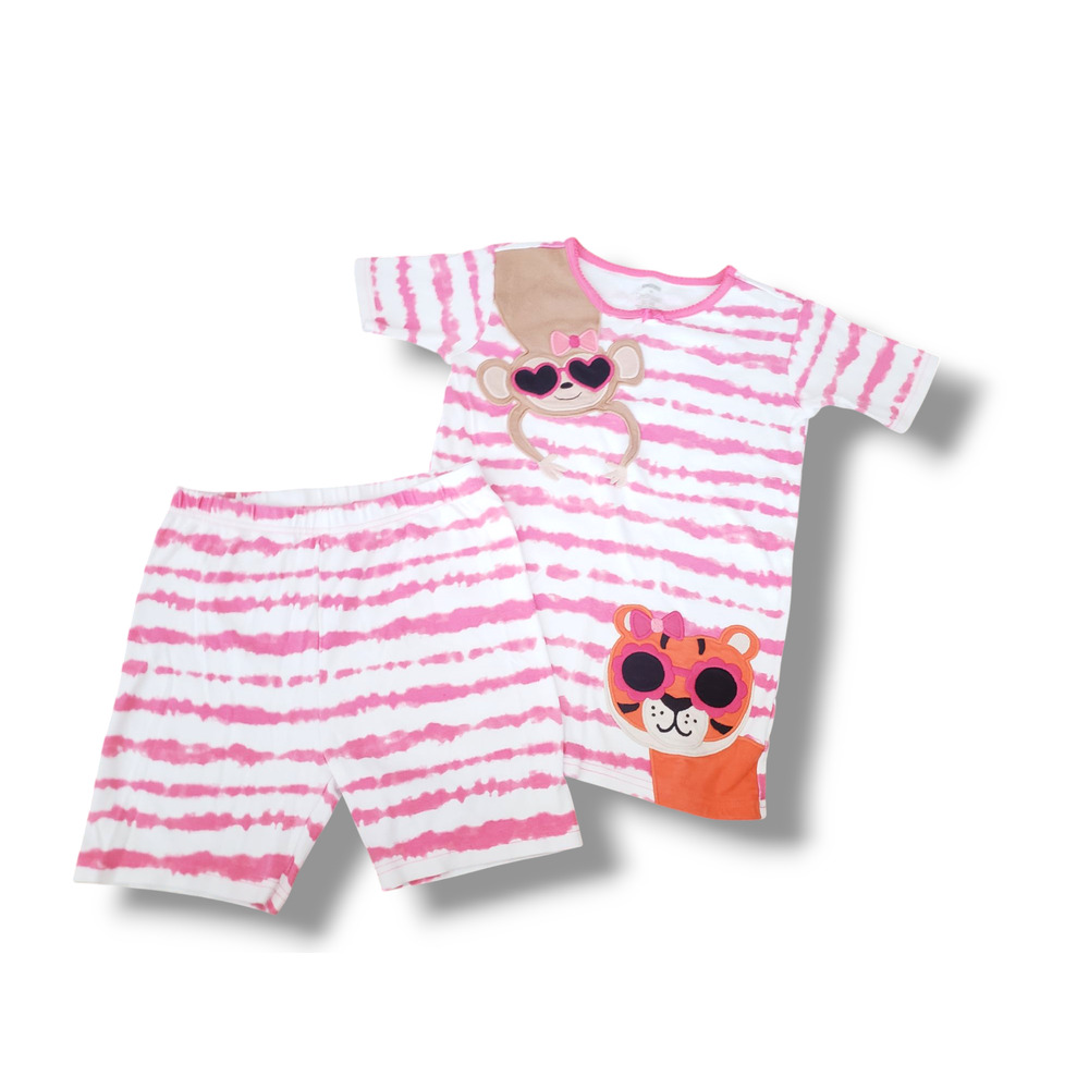 Gymboree Girls 12 Jungle Animal Cotton Pajamas Gymmies Tiger